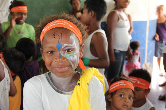 A girl during the water and sanitation fair. 20.01.2015