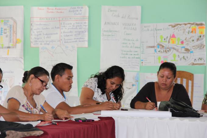 Teachers doing a test during the workshop, Ocotal, June 13th